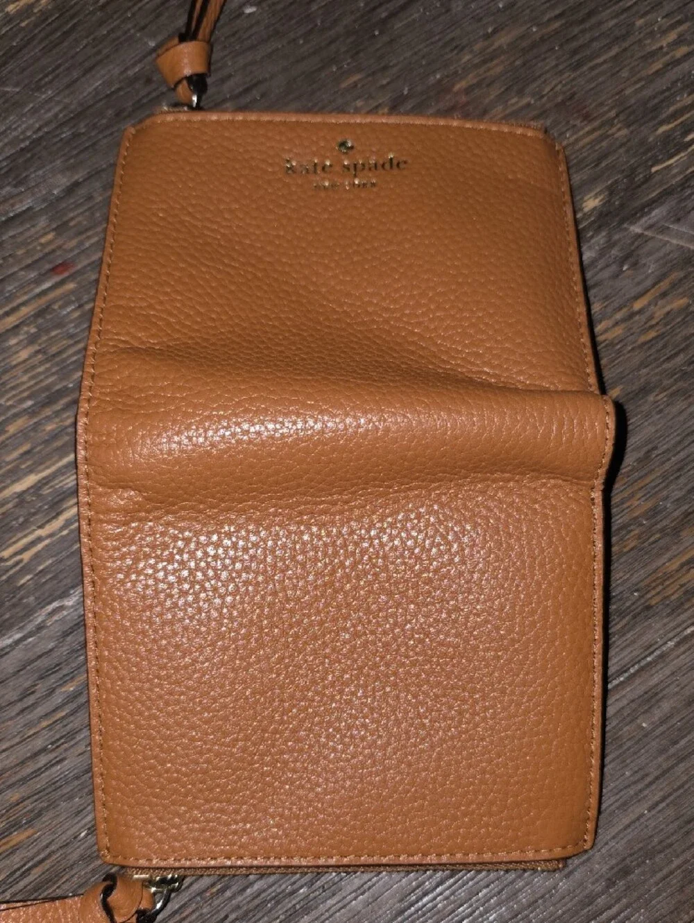 Kate Spade Pebbled Leather  Wallet in Cognac